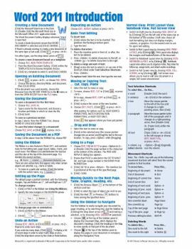 Word 2011 for Mac: Introduction Quick Reference Guide (Cheat Sheet of Instructions, Tips & Shortcuts - Laminated Card)