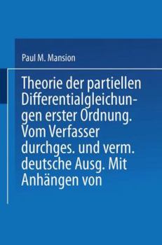 Paperback Theorie Der Partiellen Differentialgleichungen Erster Ordnung [German] Book