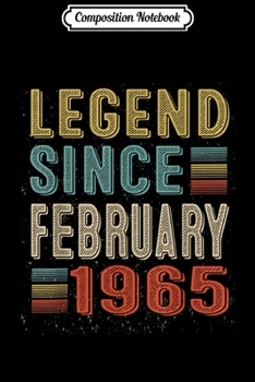 Composition Notebook: Vintage Legend Since February 1965 54th Birthday Gifs Journal/Notebook Blank Lined Ruled 6x9 100 Pages