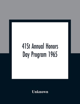 Paperback 41St Annual Honors Day Program 1965 Book