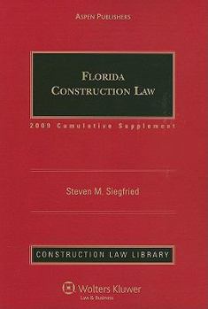 Paperback Florida Construction Law: Cumulative Supplement Book