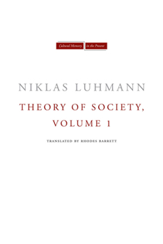 Paperback Theory of Society, Volume 1 Book