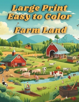 Paperback Farm Land: Large Print Easy to Color Book