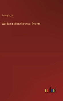 Hardcover Walden's Miscellaneous Poems Book