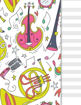 Paperback Blank Music Sheet Notebook: Music Manuscript Paper Staff Paper Musical Note Book 12 Staves Jazz Cover Book