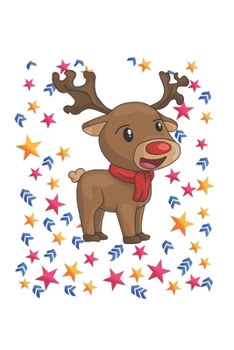 Paperback Christmas Reindeer Stars Notebook: Graph Paper Journal 6x9 - 120 Pages Book
