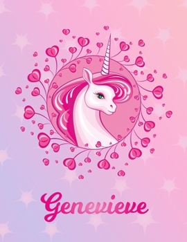 Paperback Genevieve: Genevieve Magical Unicorn Horse Large Blank Pre-K Primary Draw & Write Storybook Paper - Personalized Letter G Initial Book