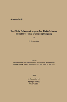 Paperback Zeitliche Schwankungen der Refraktionskonstante und Fernrohrbiegung [German] Book
