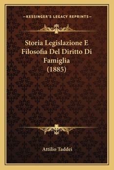 Paperback Storia Legislazione E Filosofia Del Diritto Di Famiglia (1885) [Italian] Book