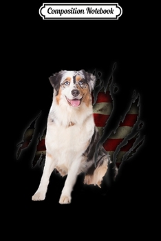 Paperback Composition Notebook: Australian Shepherd Flag In Side Dog Gift Journal/Notebook Blank Lined Ruled 6x9 100 Pages Book