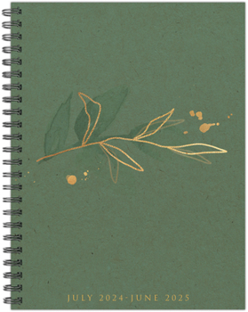 Spiral-bound Ivy Green Academic July 2024 - June 2025 6.5 X 8.5 Softcover Planner Book