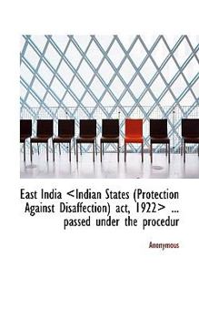 Paperback East India ... Passed Under the Procedur Book
