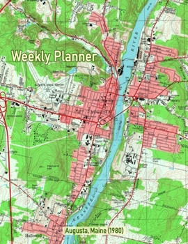 Weekly Planner: Augusta, Maine (1980): Vintage Topo Map Cover
