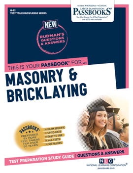 Paperback Masonry & Bricklaying (Q-82): Passbooks Study Guide Volume 82 Book