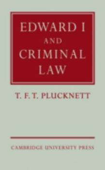 Paperback Edward I and Criminal Law Book