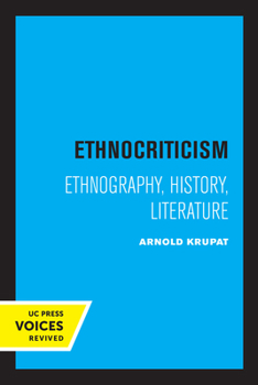 Paperback Ethnocriticism: Ethnography, History, Literature Book