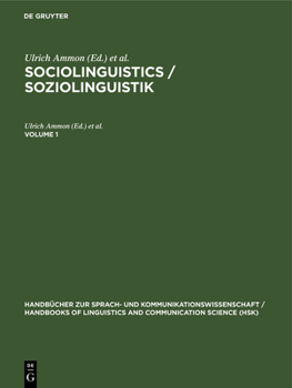 Hardcover Sociolinguistics / Soziolinguistik. Volume 1 Book