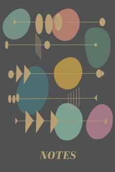 Notes: Cute Lined Journal with Mid Century Modern Atomic Space Age Cover Design in Gray