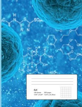 Paperback The Cell And Elements Of Life Composition Notebook: 4x4 graph 8.5 x 11 (large) for chemistry, biology, stem cell, sphere, three-dimensional shape, hea Book
