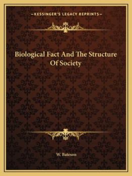 Paperback Biological Fact And The Structure Of Society Book