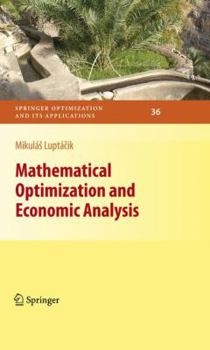 Hardcover Mathematical Optimization and Economic Analysis Book