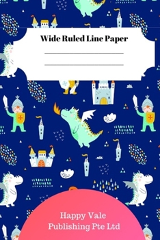 Paperback Cute Fantasy Knight and Dragon Theme Wide Ruled Line Paper Book