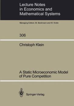 Paperback A Static Microeconomic Model of Pure Competition Book