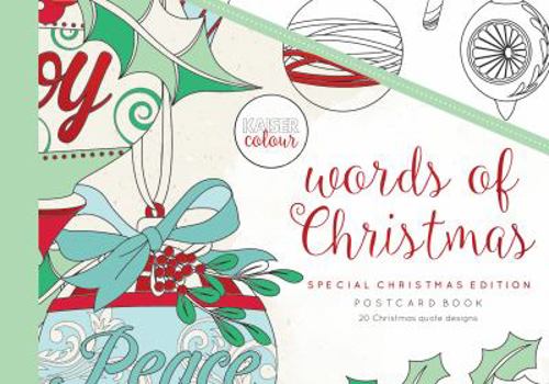 Words of Christmas Postcard Book : Kaisercolour: Postcard Colouring Book