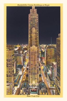 Paperback Vintage Journal Night, Rockefeller Center, New York City Book