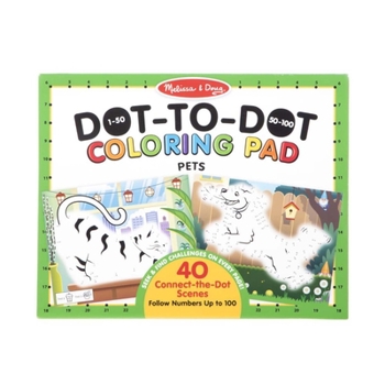 Toy Melissa & Doug 123 Dot-to-Dot Pets Coloring Pad - Follow Numbers 1-100 and Seek and Find Activities; 40 11” x 14” Pages - FSC-Certified Materials Book