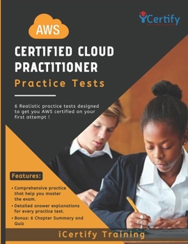 Paperback AWS Certified Cloud Practitioner: 6 Practice Test Book