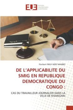 Paperback de l'Applicabilite Du Smig En Republique Democratique Du Congo [French] Book