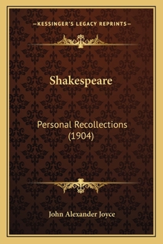 Paperback Shakespeare: Personal Recollections (1904) Book