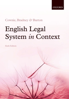 Paperback English Legal System in Context Book