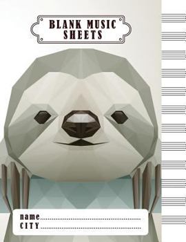 Paperback Blank Music Sheets: Sloth Design: Musicians Notebook (8.5x11) - Perfect Binding 100 Pages Book