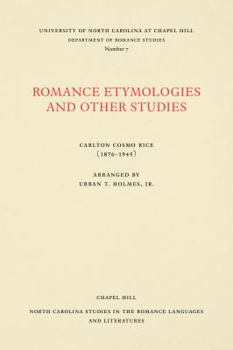 Paperback Romance Etymologies and Other Studies Book