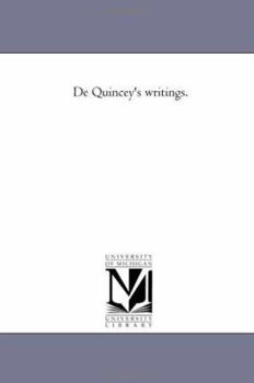 Paperback De Quincey'S Writings.Vol. 23 Book