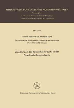 Paperback Wandlungen Des Rohstoffverbrauchs in Der Oberbekleidungsindustrie [German] Book