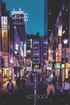 Paperback Notebook: Tokyo Japanese City Nightlife Neon Signs [110 pages]: Tokyo Japanese City Nightlife Neon Signs Book