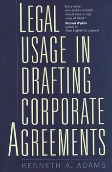 Hardcover Legal Usage in Drafting Corporate Agreements Book