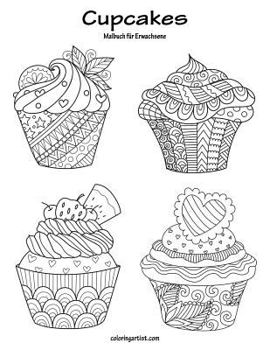 Paperback Malbuch mit Cupcakes für Erwachsene 1 [German] Book