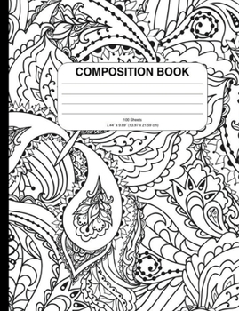 Paperback Composition Book: Paisley design, graph paper Book