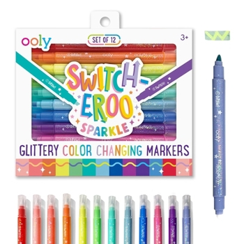 Hardcover Switch-Eroo Sparkle Glittery Color Changing Markers - Set of 12 Book