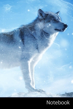Notebook: Animal, Lobo, Nieve, Arte Cuaderno / Diario / Libro de escritura / Notas - 6 x 9 pulgadas (15.24 x 22.86 cm), 110 páginas, superficie brillante.
