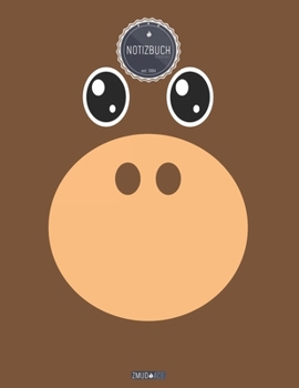 ZMUDACE Notizbuch Blanko: in DIN A4 Softcover | "ZB015 Affe Augen Nase" |156 leere Seiten mit persönlichem Register + Seitenzahlen | Zeichenbuch, ... zum Selbstgestalten (German Edition)