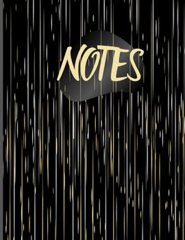 Paperback Notes: Mid-Century Style Rainstorm on Black Background Design Print Cover - 100 8.5"x11" Custom Designed Lined Pages with Pri Book