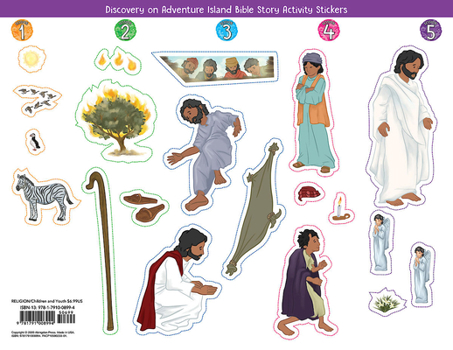 Vacation Bible School (VBS) 2021 Discovery on Adventure Island Bible Story Activity Stickers (Pkg Of 6) : Quest for God's Great Light