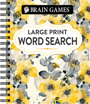 Spiral-bound Brain Games - Large Print Word Search (Floral) Book