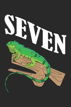 SEVEN: 7 Year Old Lizard Reptile 7th Birthday Party s Dot Grid Notebook 6x9 Inches - 120 dotted pages for notes, drawings, formulas | Organizer writing book planner diary