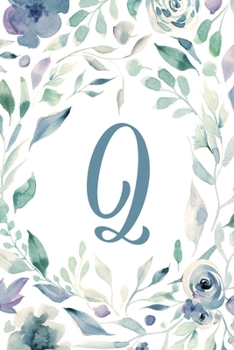 Planner Undated 6"x9” - Light Purple, Blue & White Floral Design - Initial Q: Non-dated Weekly and Monthly Day Planner, Calendar, Organizer for Women, ... Design 6”x9” Undated Planner Alphabet Series)